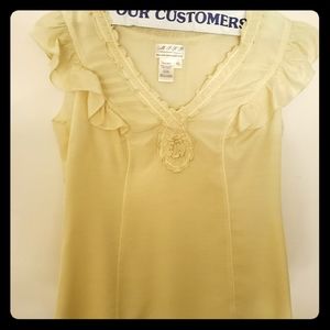 M.S.S.P MAX STUDIO SILK BLEND PASTEL YELLOW BLOUSE